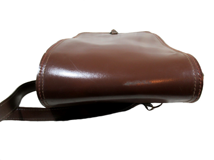 Vintage Brown Faux Leather Czech army communist document case map shoulder bag carrier military soviet era