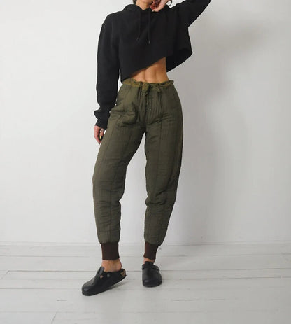 Vintage 1960s Czech army liner M60 winter trousers pants communist Soviet era military thermal cold weather quilted Czechoslovakian