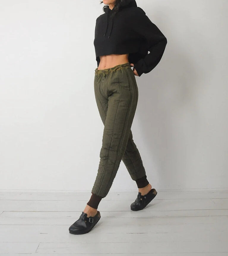Vintage 1960s Czech army liner M60 winter trousers pants communist Soviet era military thermal cold weather quilted Czechoslovakian