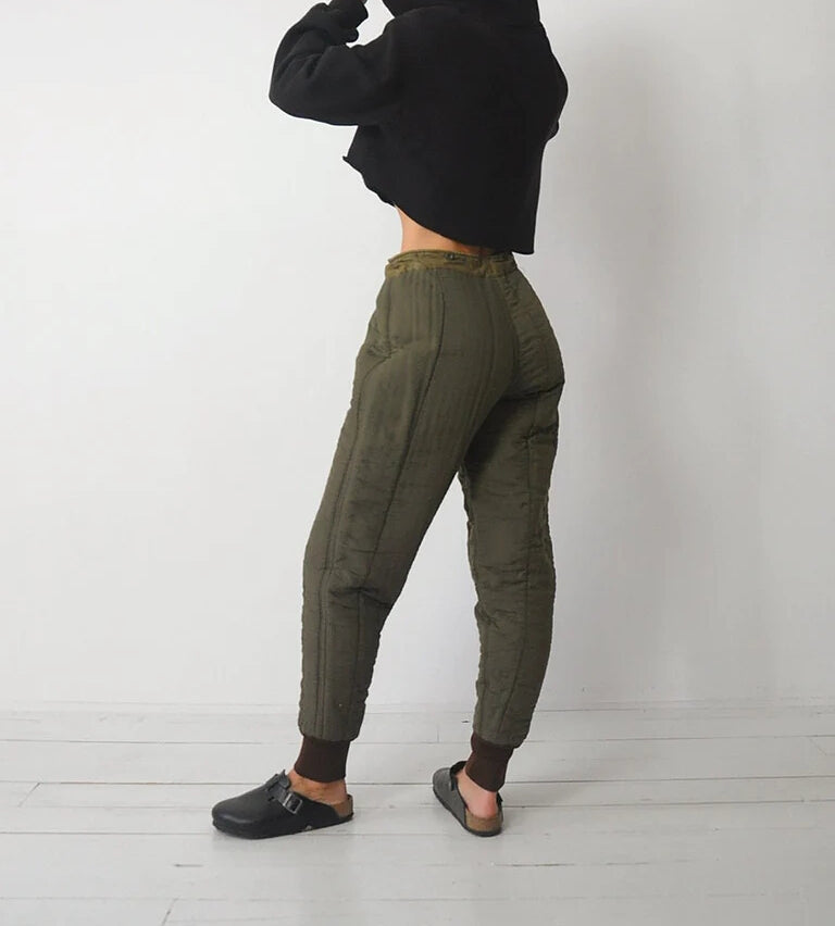 Vintage 1960s Czech army liner M60 winter trousers pants communist Soviet era military thermal cold weather quilted Czechoslovakian