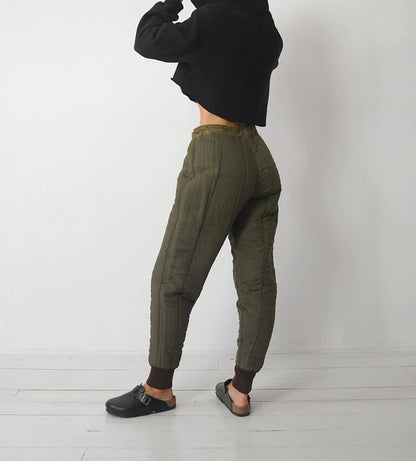 Vintage 1960s Czech army liner M60 winter trousers pants communist Soviet era military thermal cold weather quilted Czechoslovakian