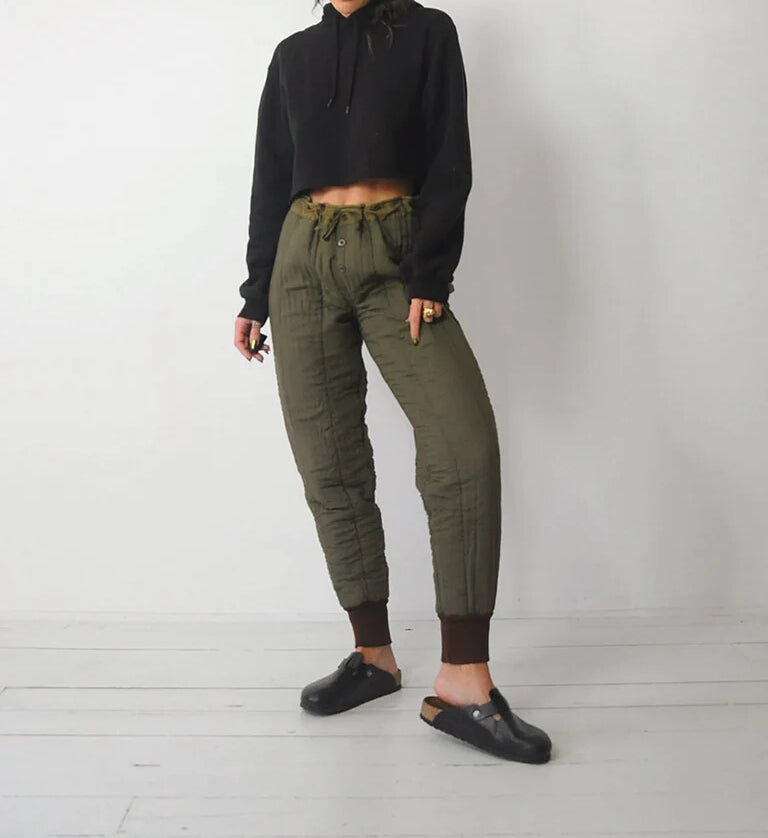 Vintage 1960s Czech army liner M60 winter trousers pants communist Soviet era military thermal cold weather quilted Czechoslovakian