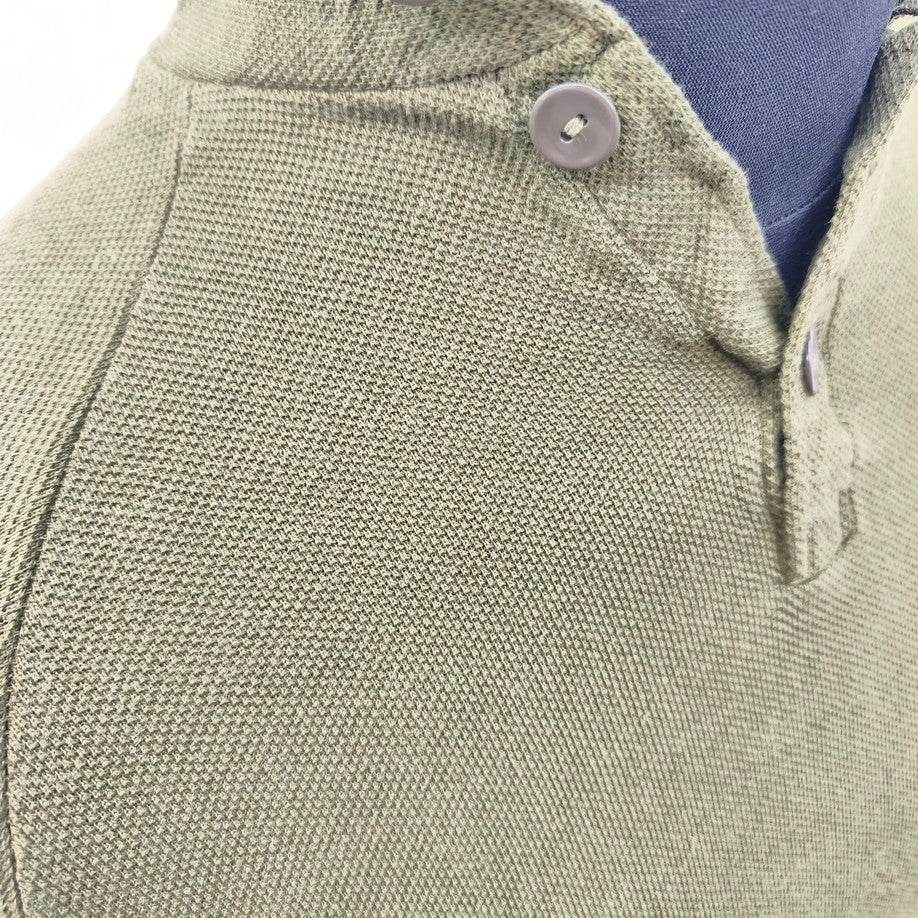 Vintage 1980s Danish army green sleep shirt grandad collar norgie military undershirt thermal waffle pattern (Copy)