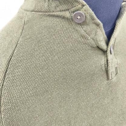 Vintage 1980s Danish army green sleep shirt grandad collar norgie military undershirt thermal waffle pattern (Copy)