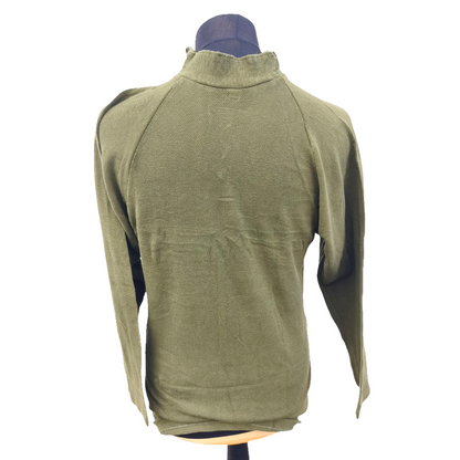 Vintage 1980s Danish army green sleep shirt grandad collar norgie military undershirt thermal waffle pattern (Copy)