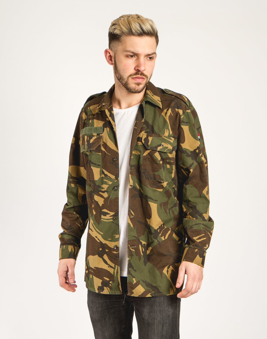 Unissued Dutch Army camo long sleeved shirt military camouflage DPM Holland Netherlands 1990s woodland