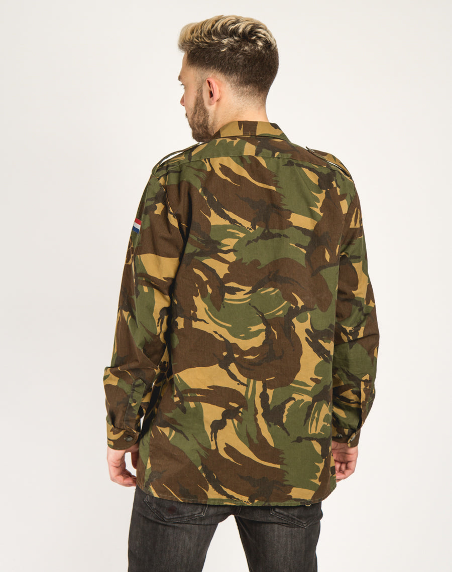 Unissued Dutch Army camo long sleeved shirt military camouflage DPM Holland Netherlands 1990s woodland