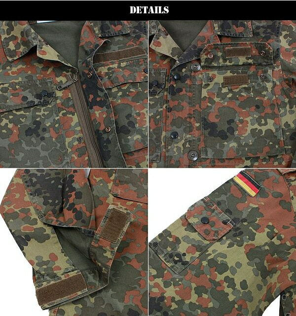 Vintage German army flecktarn field shirt jacket coat fieldshirt camo camouflage military
