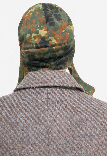 New German army winter cap military hat flecktarn camo camouflage peaked faux fur thermal