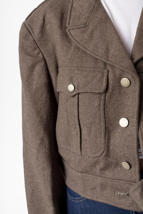 Unissued French Army brown wool ike jacket coat eisenhower military blazer uniform dress jacket parade
