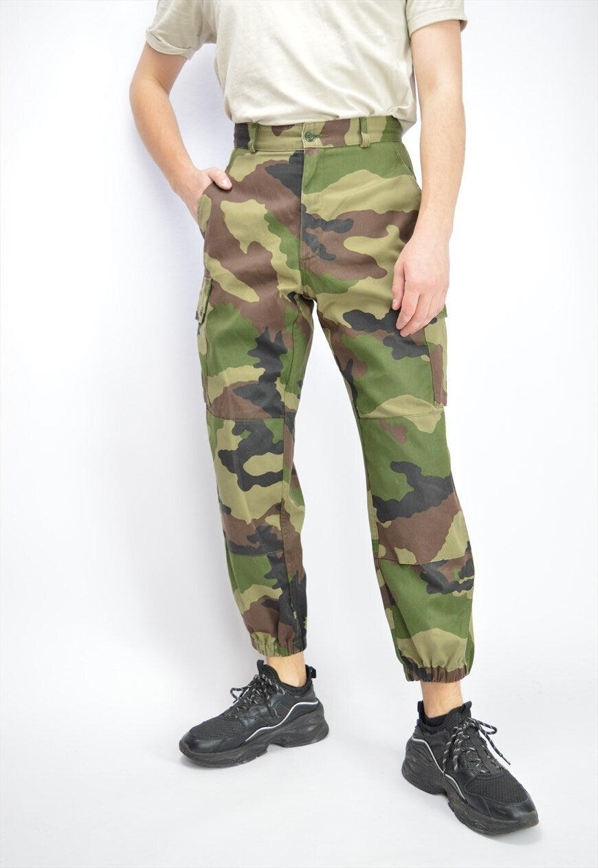 New, 1980s French army camo trousers pants military camouflage cargo combat woodland CCE dead stock