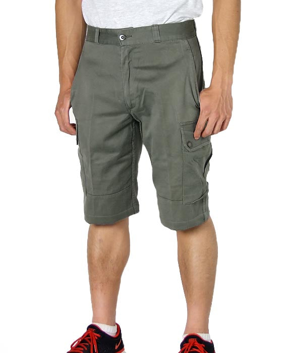Vintage French army olive military shorts bermudas combat cargo khaki 1980s F2 pants trousers