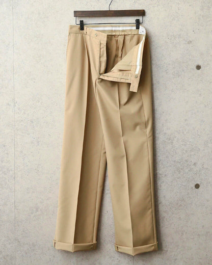 New Vintage 1980s French army beige chinos trousers pants military cream sand