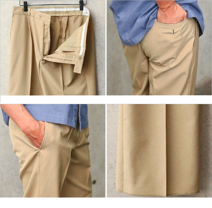 New Vintage 1980s French army beige chinos trousers pants military cream sand