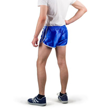 New Vintage 1990s French army blue gym shorts sports dead stock sprinter silky athletic running