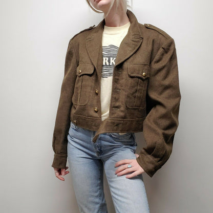 Unissued French Army brown wool ike jacket coat eisenhower military blazer uniform dress jacket parade