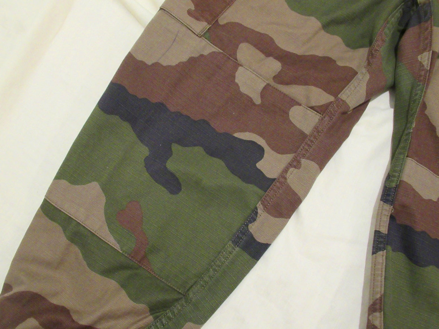 Authentic French army camo trousers pants military ripstop cargo combat CCE wood