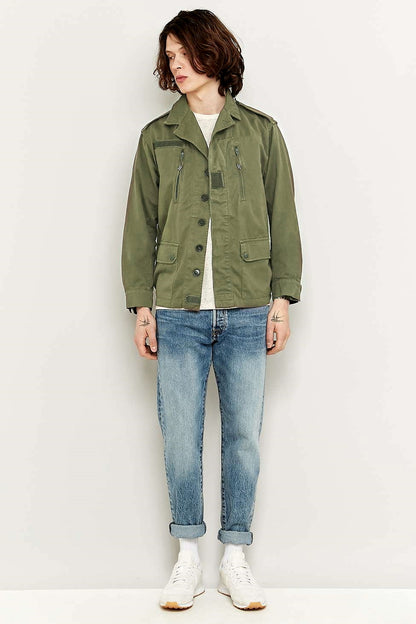 Vintage French F1 olive field jacket combat coat surplus army military retro urban