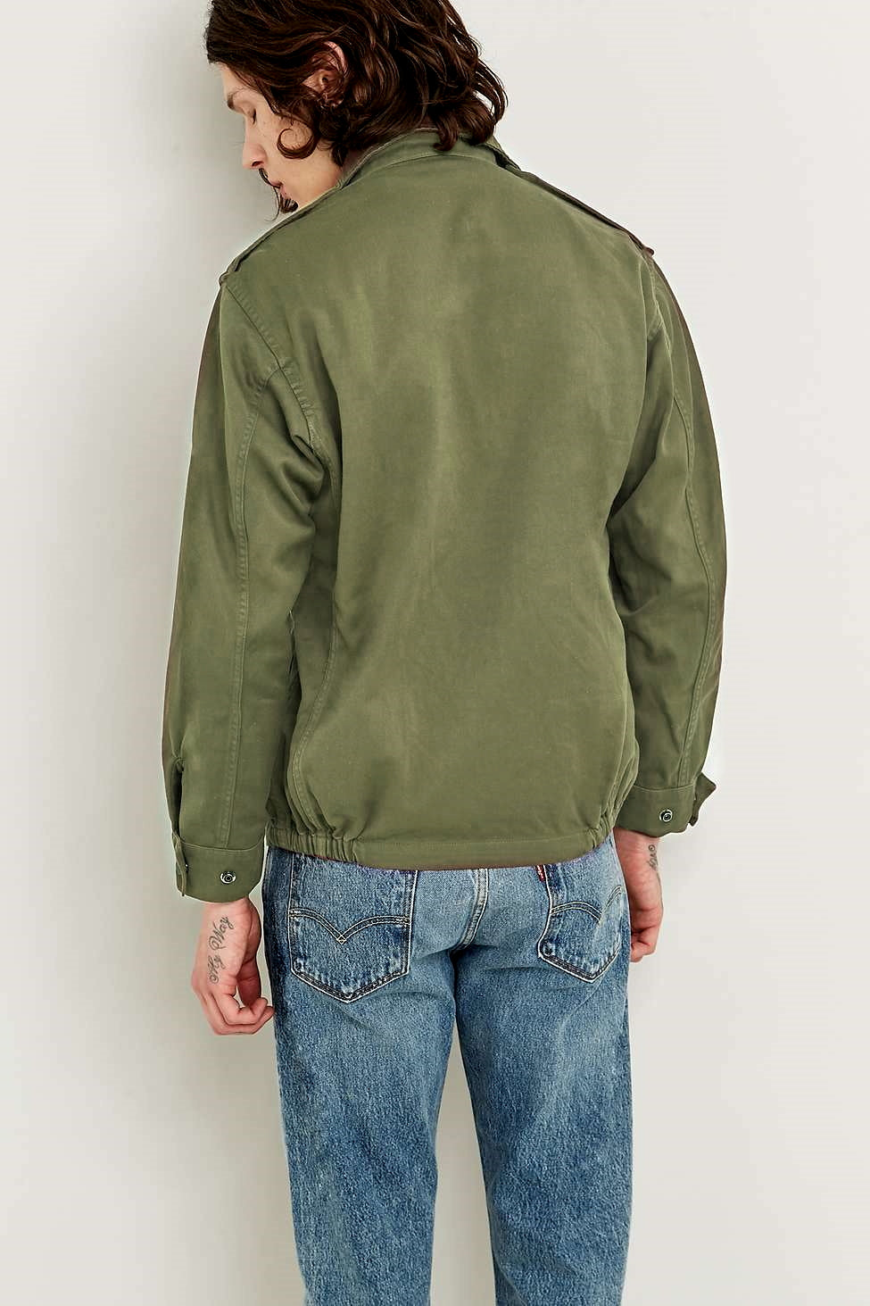 Vintage French F1 olive field jacket combat coat surplus army military retro urban