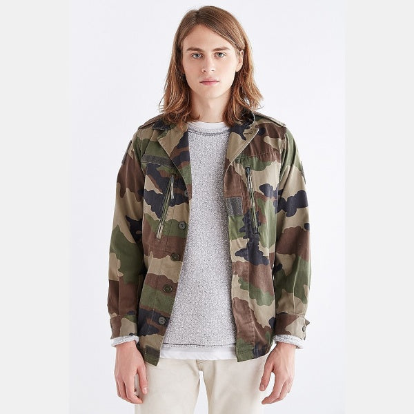 Vintage French F2 camo jacket coat surplus army military retro urban camouflage