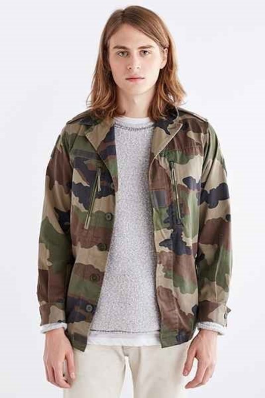 Vintage French F2 camo jacket coat surplus army military retro urban camouflage