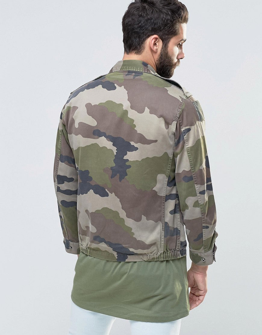 Vintage French F2 camo jacket coat surplus army military retro urban camouflage