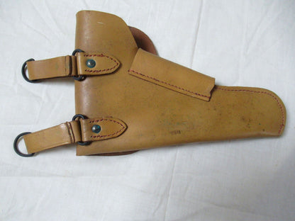 Vintage 1960s French army tan leather pistol holster M47 brown military