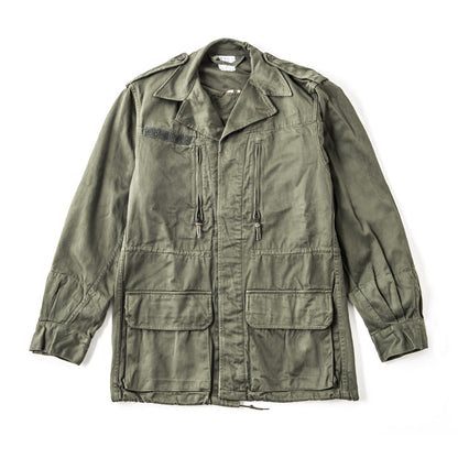 Vintage French army M64 olive field jacket combat coat surplus military retro urban vintage