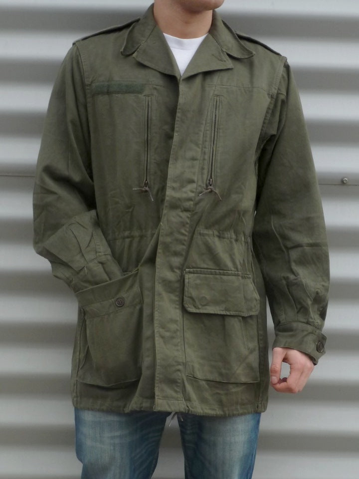 Vintage French army M64 olive field jacket combat coat surplus military retro urban vintage