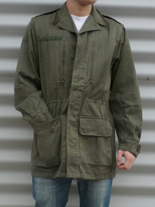 Vintage French army M64 olive field jacket combat coat surplus military retro urban vintage