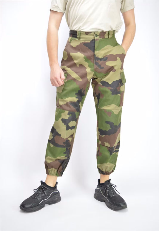 New, 1980s French army camo trousers pants military camouflage cargo combat woodland CCE dead stock