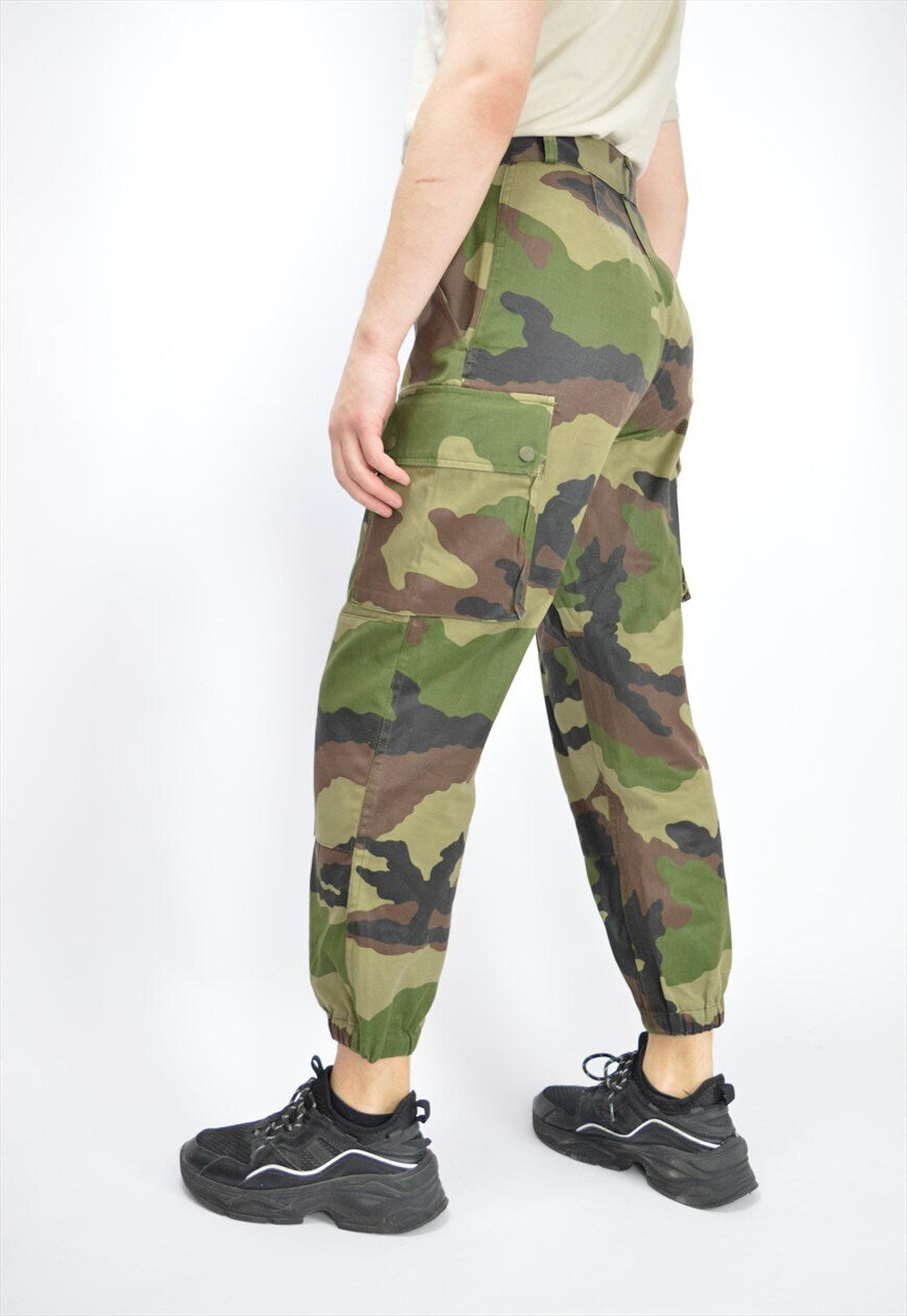 New, 1980s French army camo trousers pants military camouflage cargo combat woodland CCE dead stock