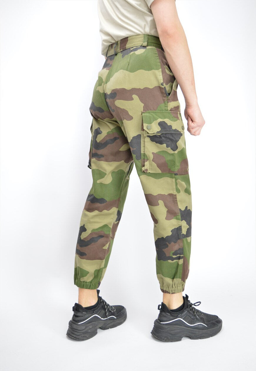 New, 1980s French army camo trousers pants military camouflage cargo combat woodland CCE dead stock