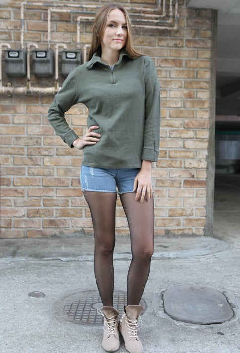 vintage French army norgie top base layer under shirt olive undershirt olive underwear w