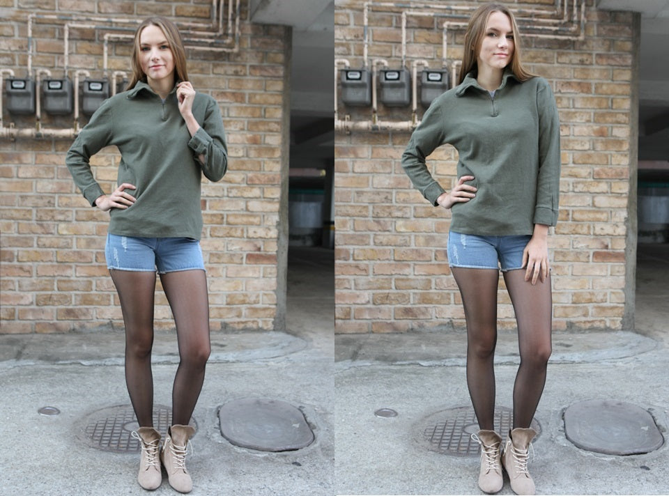vintage French army norgie top base layer under shirt olive undershirt olive underwear w