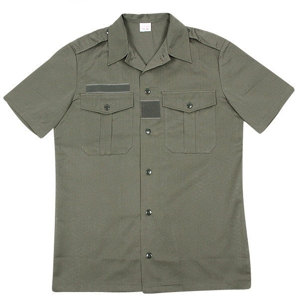 New Unissued French army olive drab short sleeved shirt khaki fieldshirt green w