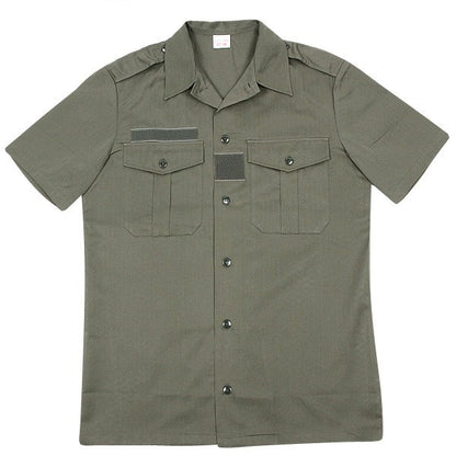 New Unissued French army olive drab short sleeved shirt khaki fieldshirt green w