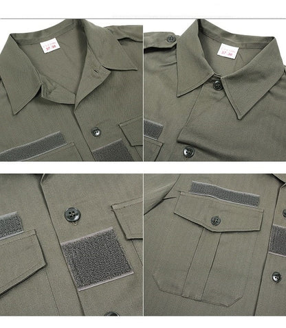 New Unissued French army olive drab short sleeved shirt khaki fieldshirt green