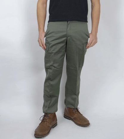 New Vintage 1980s Unissued French army khaki trousers pants military olive cargo combat deadstock