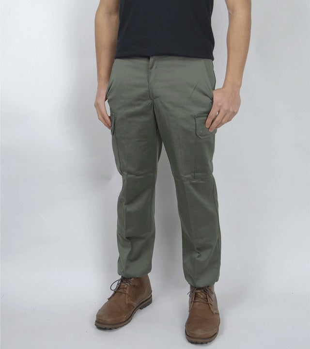 New Vintage 1980s Unissued French army khaki trousers pants military olive cargo combat deadstock