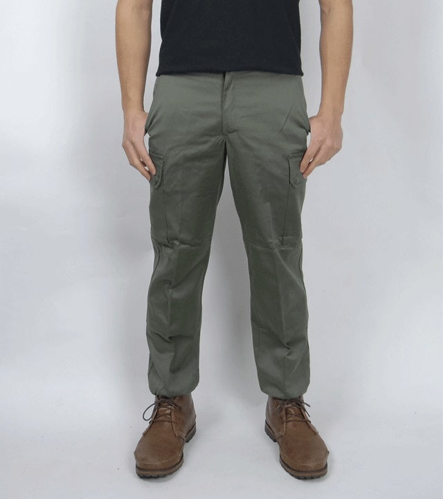 New Vintage 1980s Unissued French army khaki trousers pants military olive cargo combat deadstock
