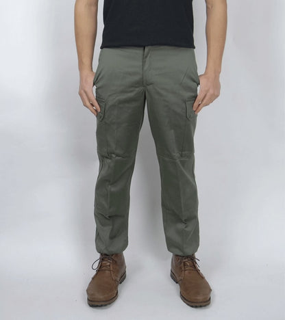 New Vintage 1980s Unissued French army khaki trousers pants military olive cargo combat deadstock