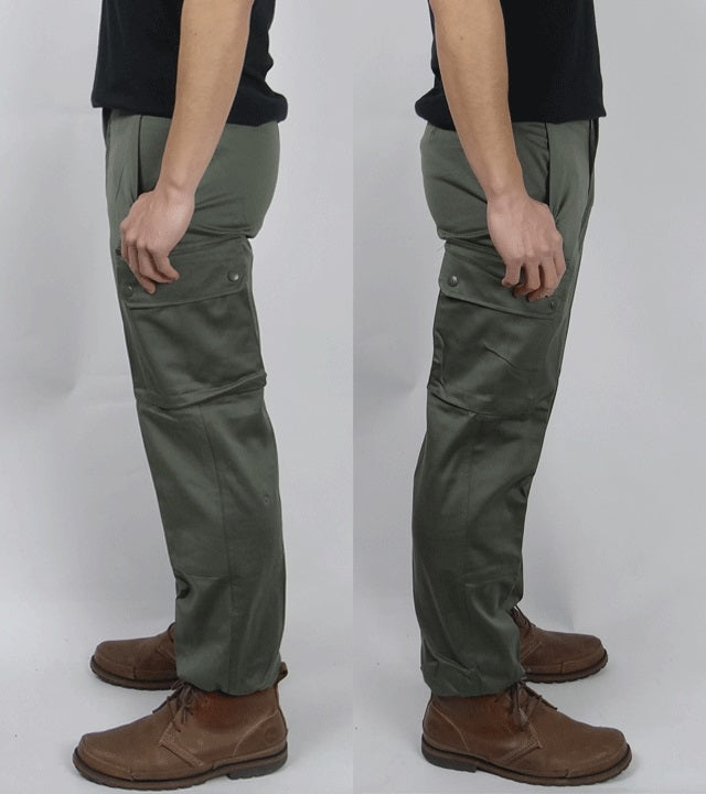 New Vintage 1980s Unissued French army khaki trousers pants military olive cargo combat deadstock