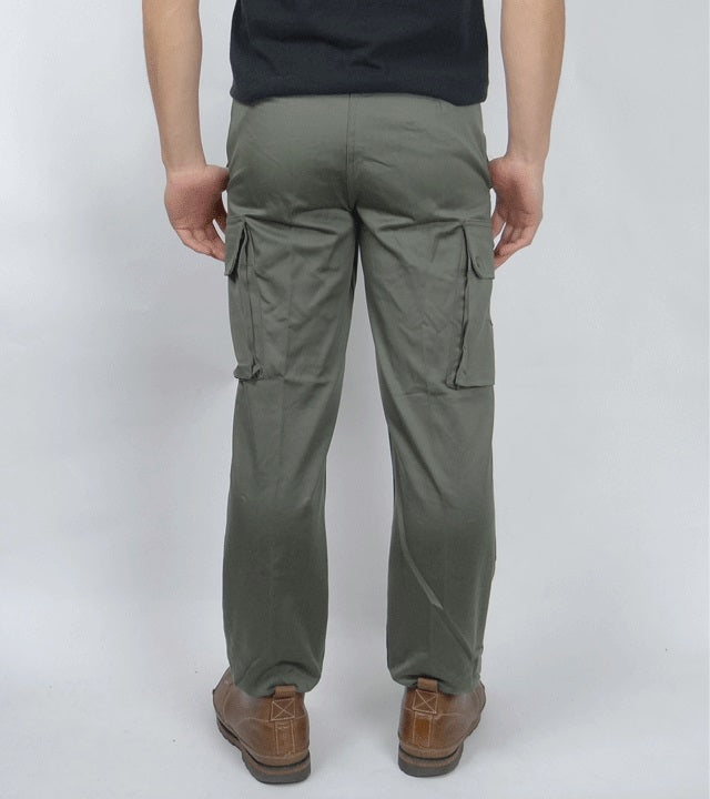 New Vintage 1980s Unissued French army khaki trousers pants military olive cargo combat deadstock