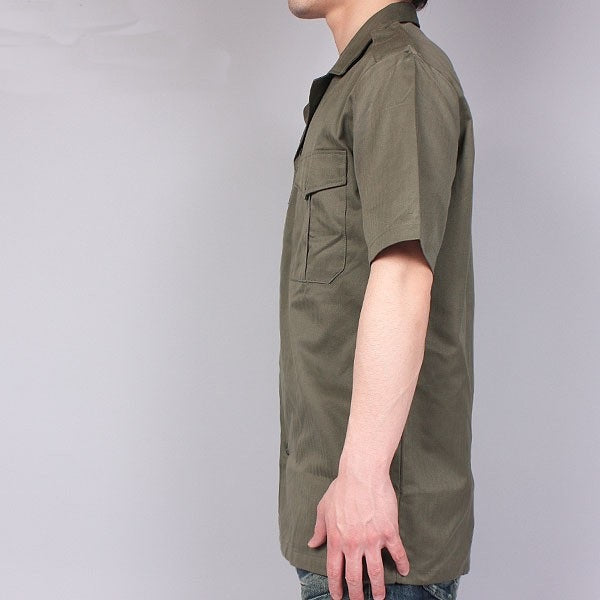 New Unissued French army olive drab short sleeved shirt khaki fieldshirt green