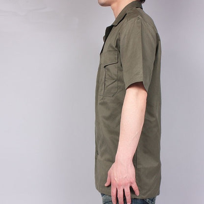 New Unissued French army olive drab short sleeved shirt khaki fieldshirt green