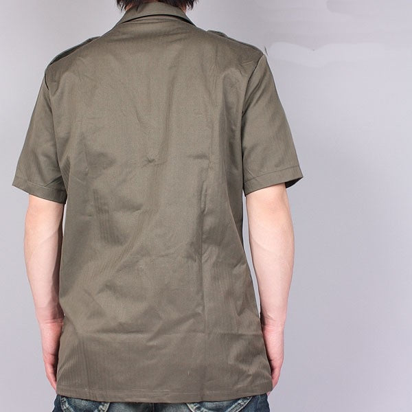 New Unissued French army olive drab short sleeved shirt khaki fieldshirt green