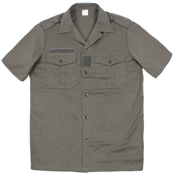 New Unissued French army olive drab short sleeved shirt khaki fieldshirt green