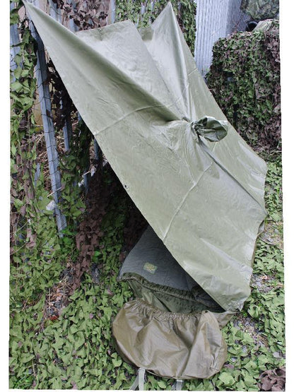 Authentic 1970s-80s French army olive drab poncho rain waterproof festival camping hiking raincape