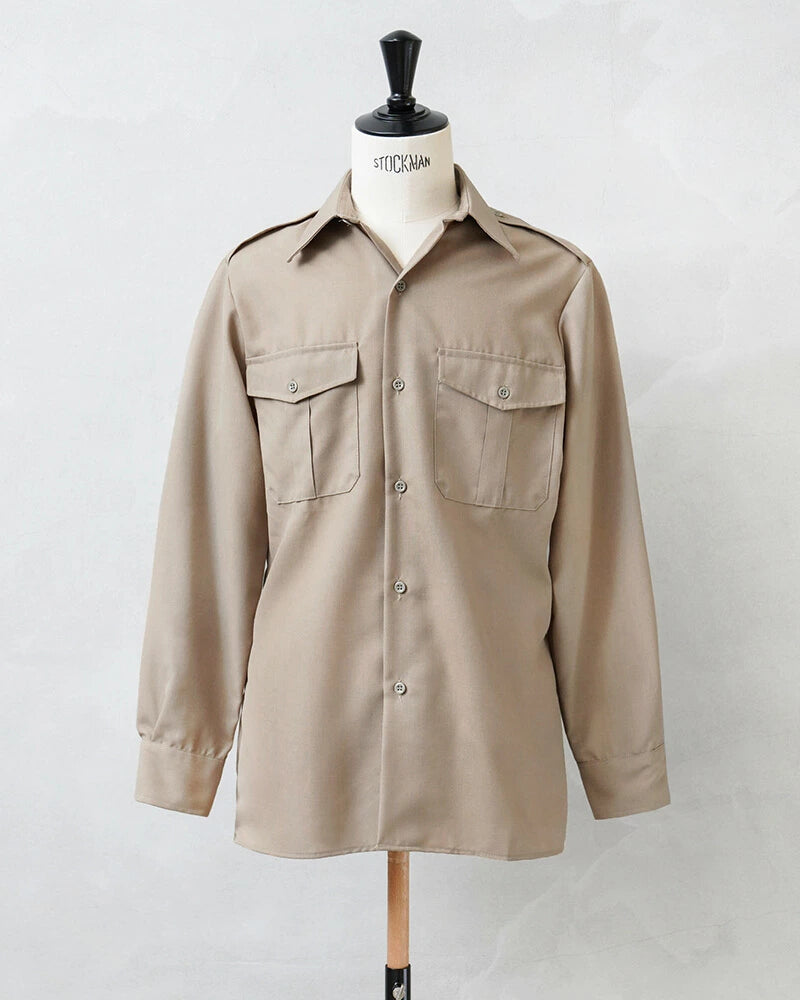 New Unissued French army beige khaki long sleeved shirt cream safari
